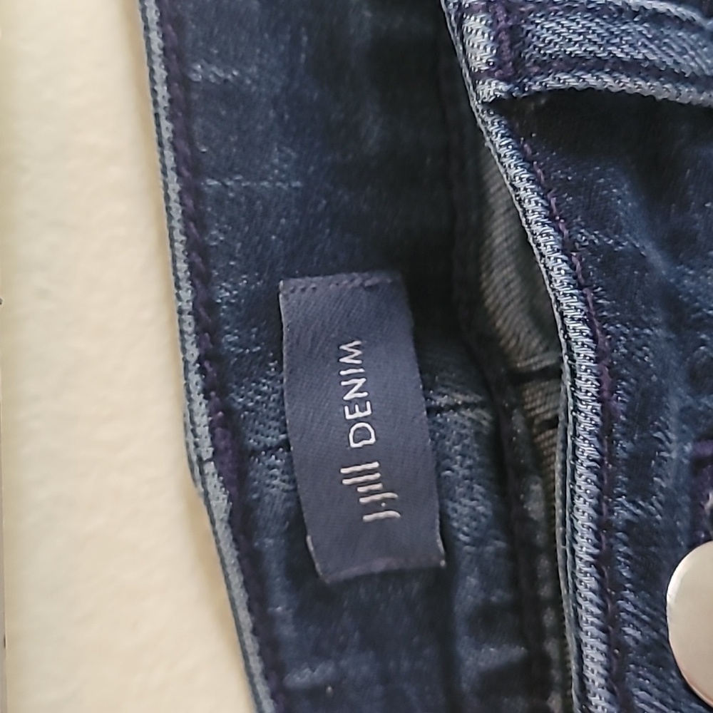 J.Jill High Rise Wide Leg Crop Jeans Raw Hem Stretch Denim Women Size 6 Petite - Picture 3 of 7